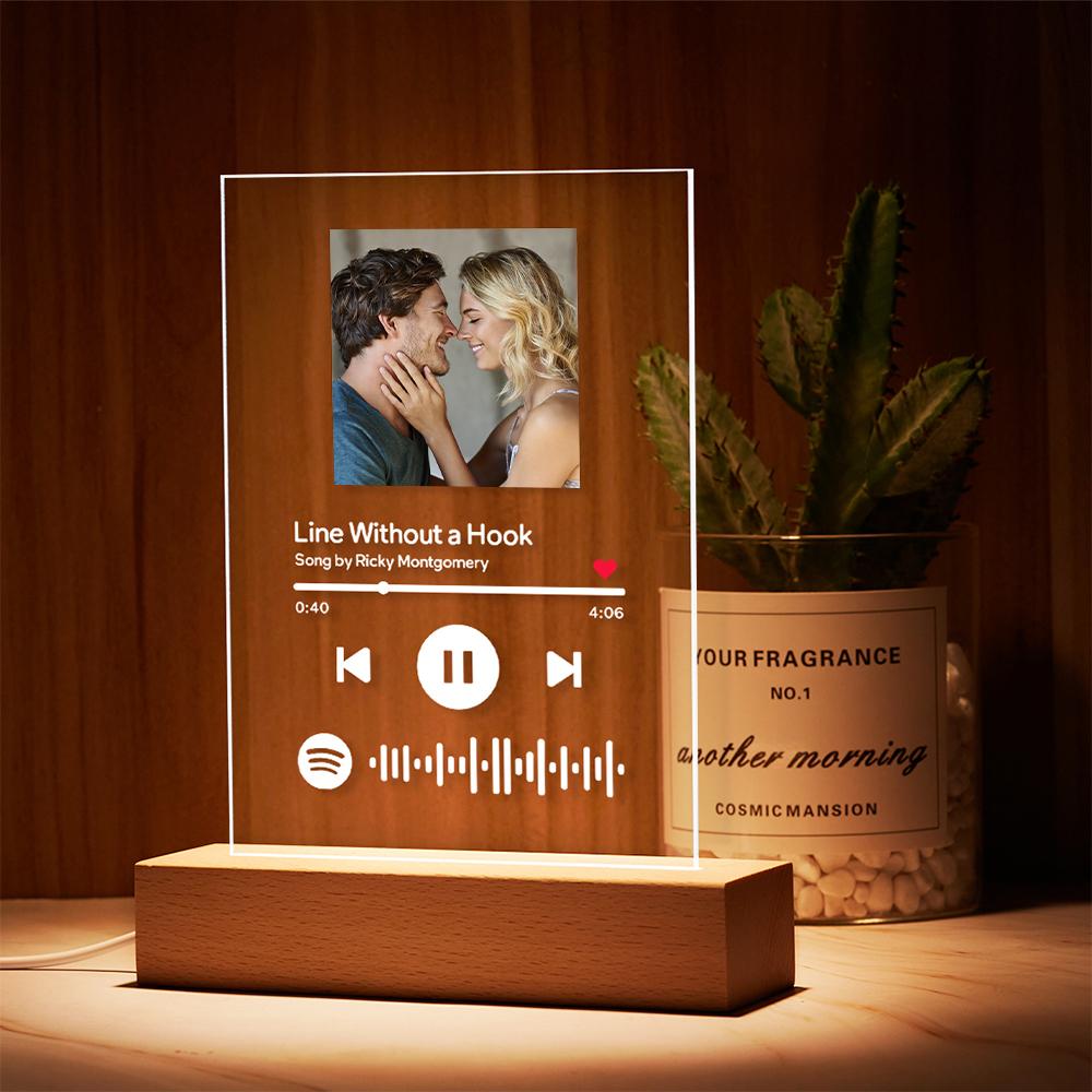 Plaque De Musique Photo Personnalisée Spotify Scannable Meilleur Cadeau Pour Elle