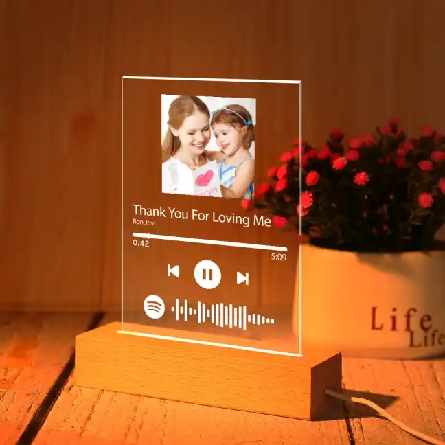 Plaque Spotify Personnalisée Plaque De Musique Scannable Cadeau De La Fête Des Mères Pour Maman