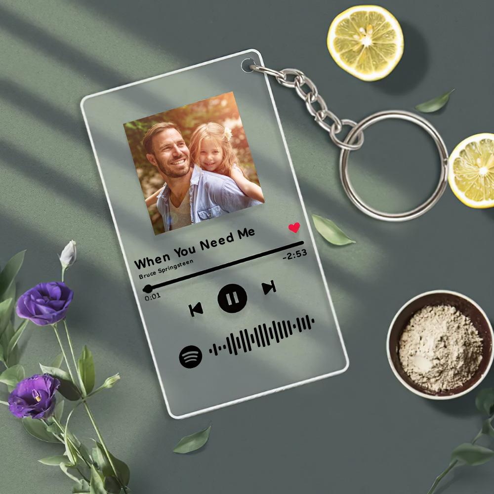 Numérisable Personnalisé Spotify Code Musique Plaque En Verre Acrylique/porte-clés/veilleuse Nouveau Papa Cadeaux