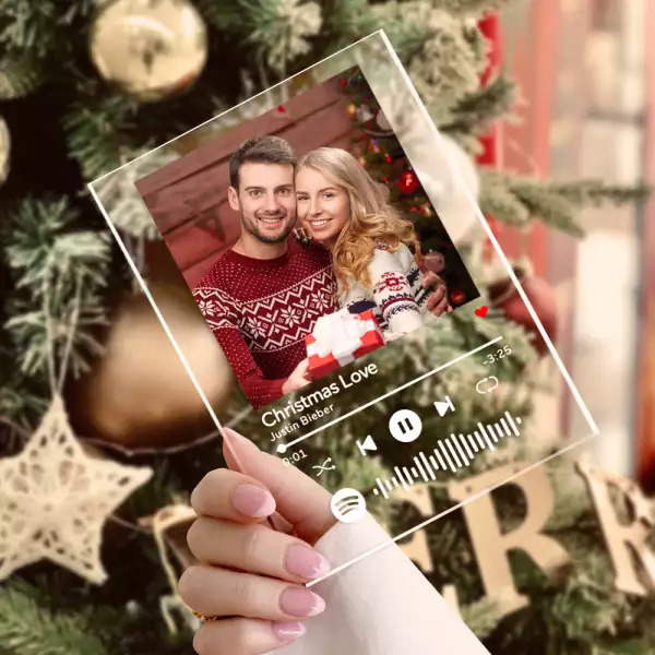 Cadeau de Saint Valentin Pour Elle Spotify Verre Art Scannable Spotify Code Douane La musique Chanson Plaque Cadre