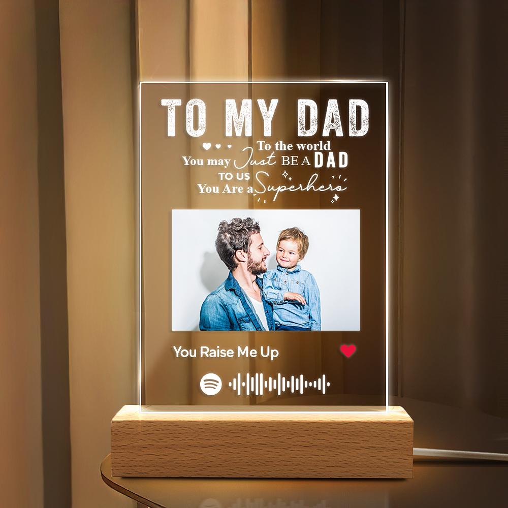 Regalo per la festa del papà Portachiavi Con Codice Spotify Musicale S –  fotolampadaluna