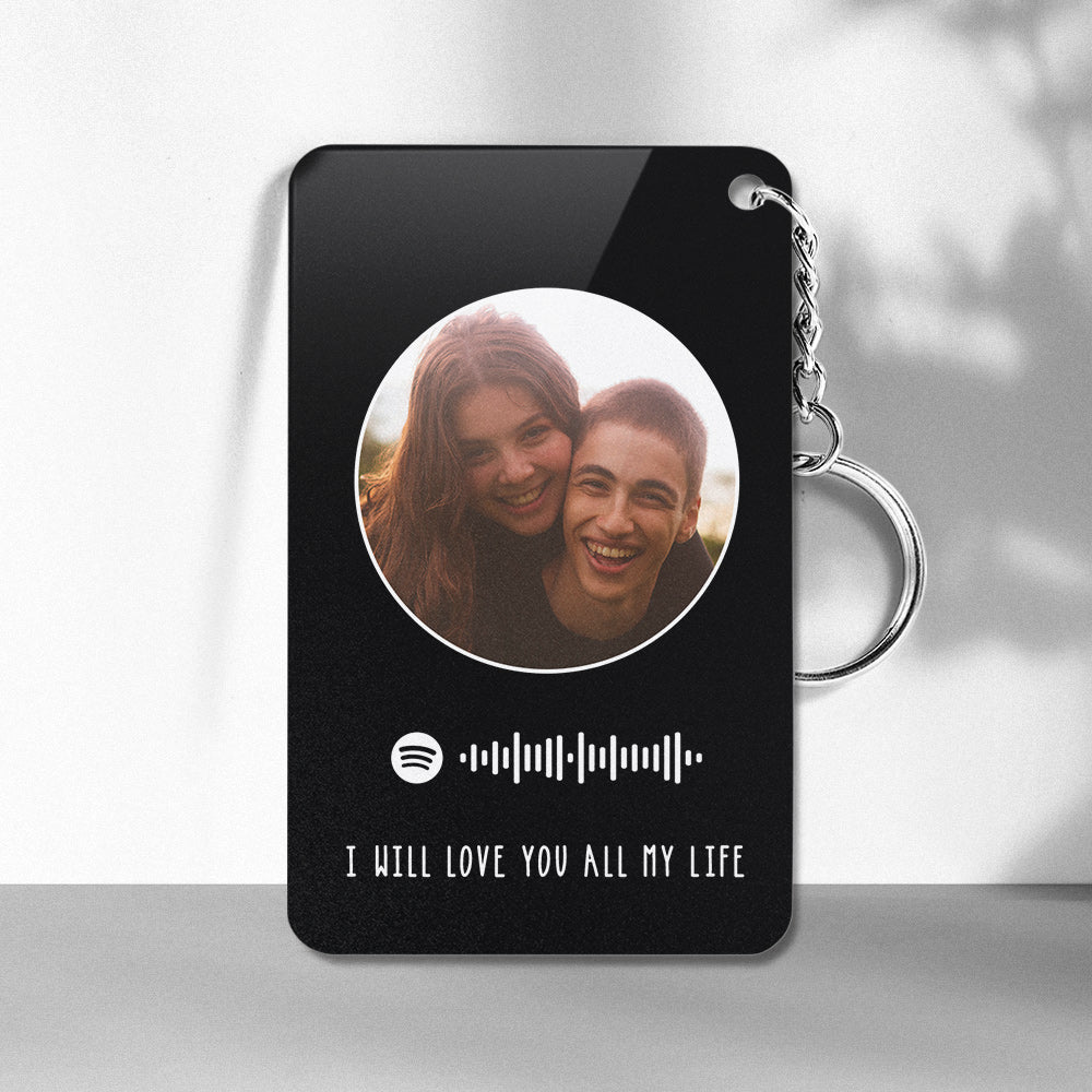 Placca portachiavi con codice di scansione Spotify personalizzato cinque colori per portachiavi avatar con foto personalizzata