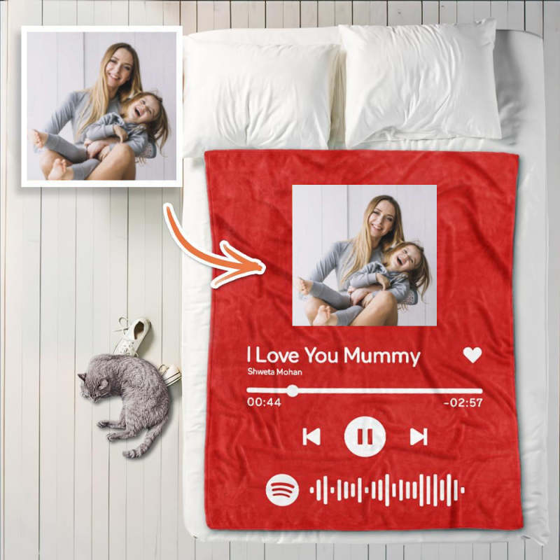 Coperta musicale personalizzata con codice Spotify Coperte in pile con