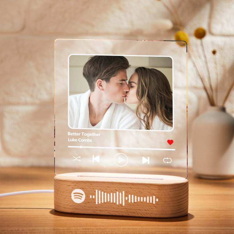 Lampada con codice Spotify personalizzato scansionabile Luce notturna con  placca musicale in acrilico