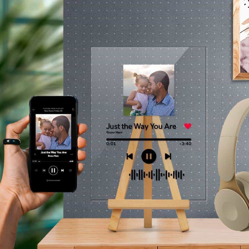 iDIY Targa Spotify personalizzato - Piatto Spotify con foto e luce