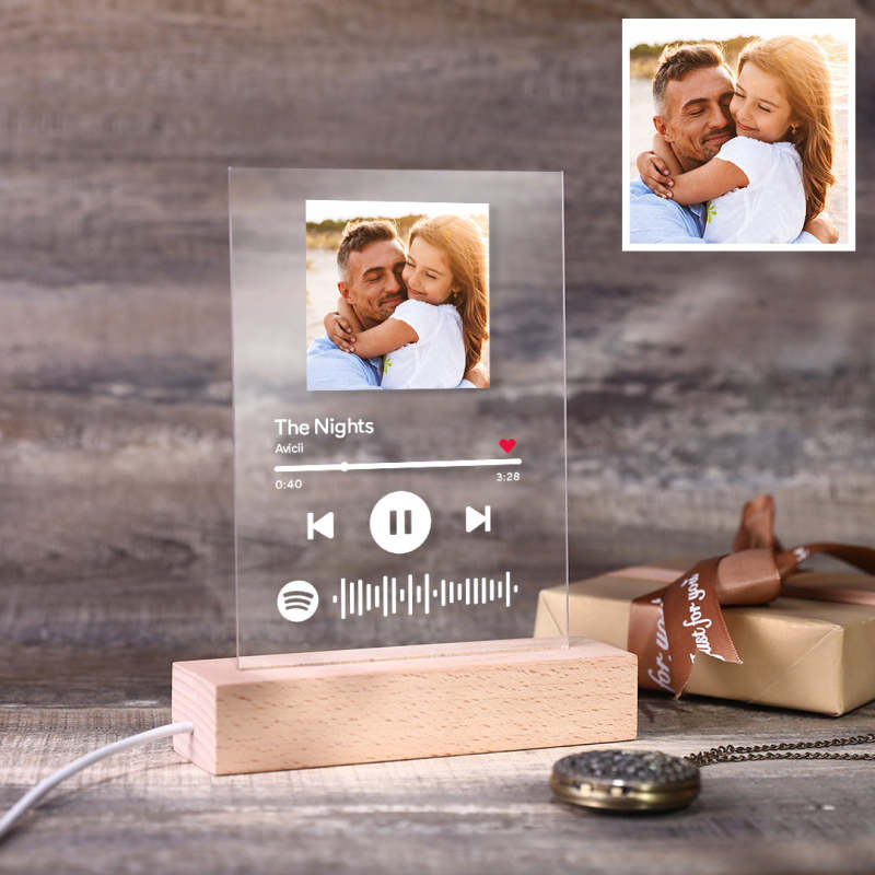 Codice Spotify personalizzato Luce notturna in acrilico/portachiavi/placca  regalo per papà