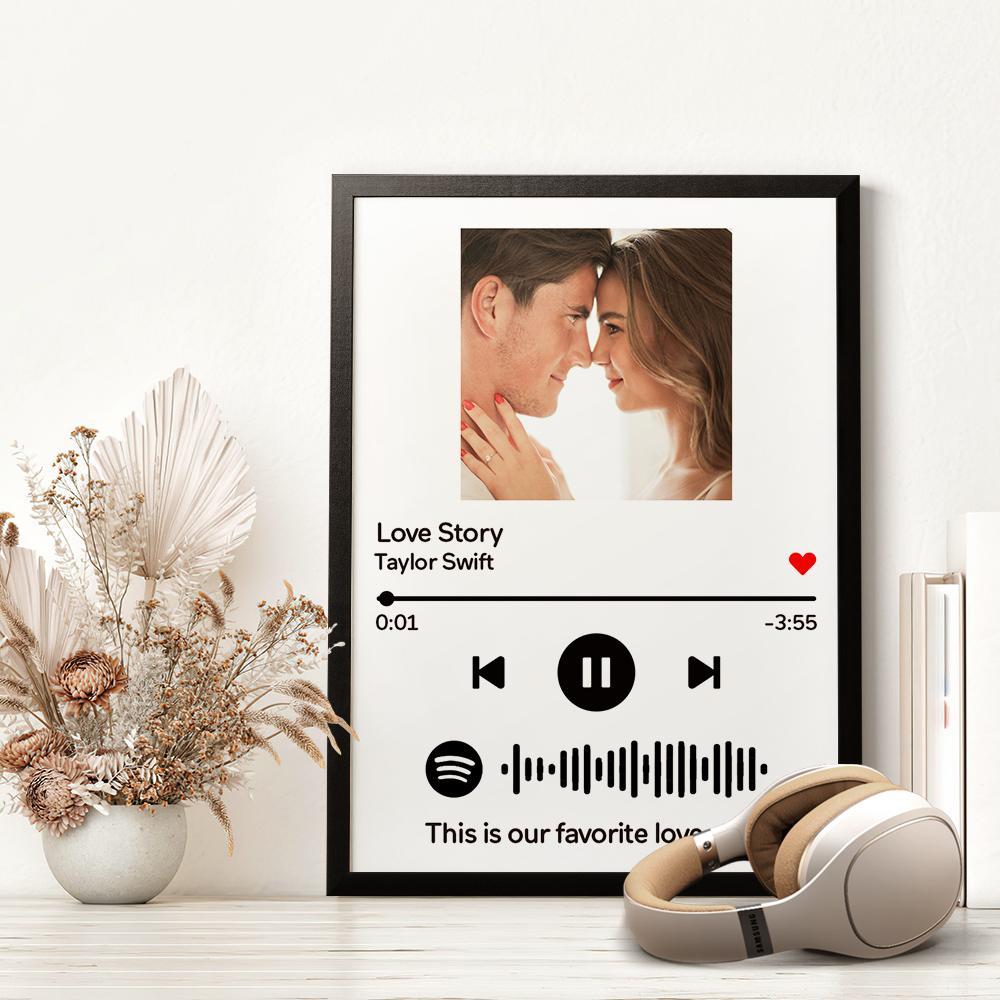 Personalizzato Spotify Code Music Cornice in legno dipinto con testo b
