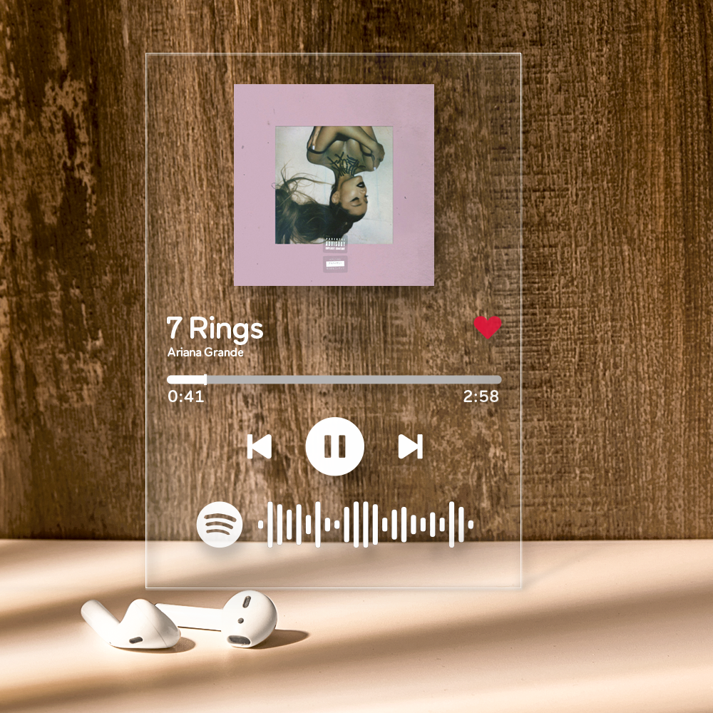 Targa musicale personalizzata con codice Spotify (4,7 pollici x 6,3 pollici)