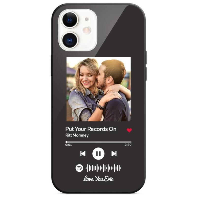 Cover personalizzata per iPhone Spotify Code Music con testo - rosa