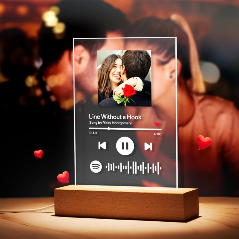 Spotify Glass Art Night Light personalizzato, scansionabile personalizzato  Spotify Code Photo Plaque Light Acrilico Song Plaque Night Light Music Sign  Lampada da tavolo Regalo per gli amici amanti : : Illuminazione