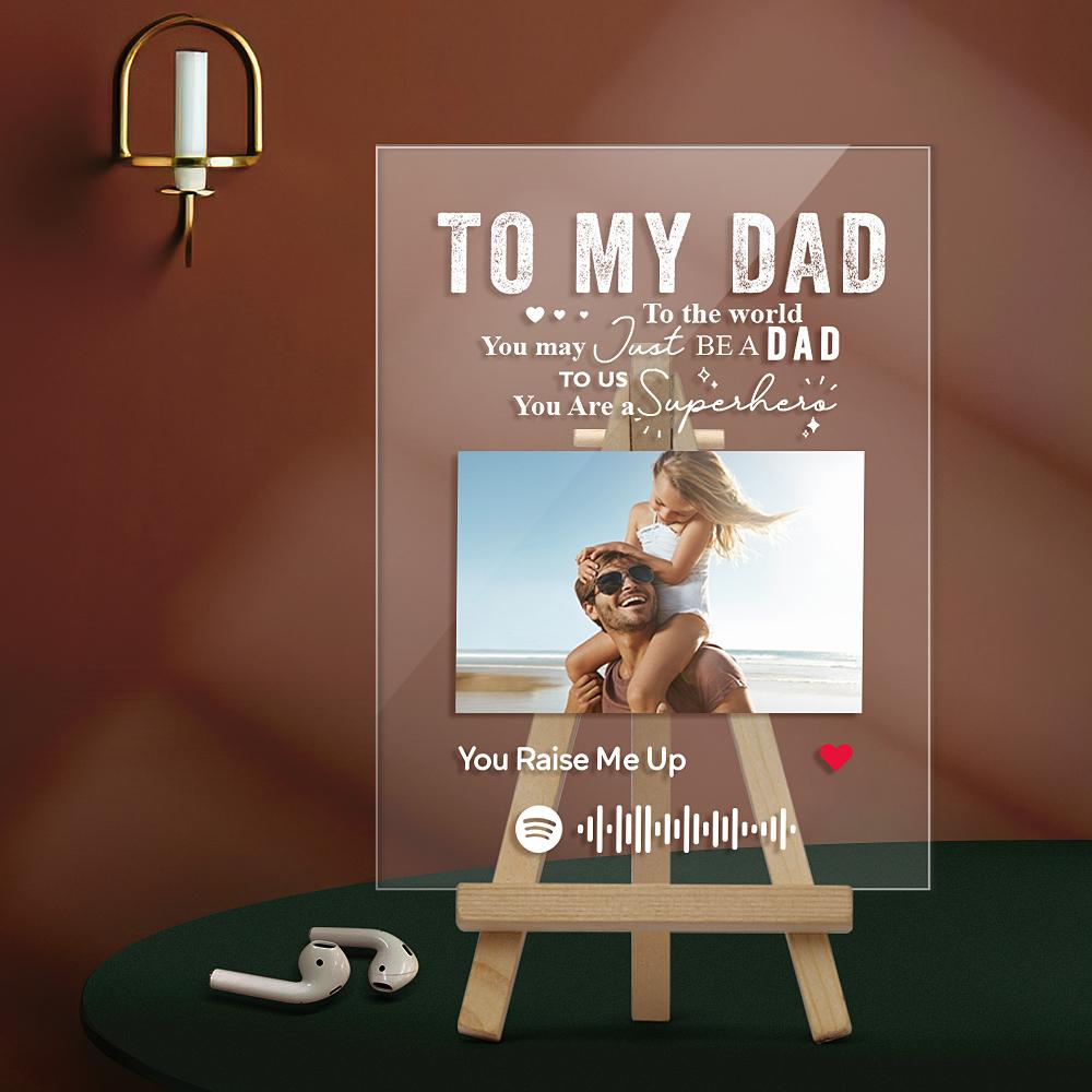 Regalo per la festa del papà Spotify Glass Lampada Codice Spotify Pers –  fotolampadaluna