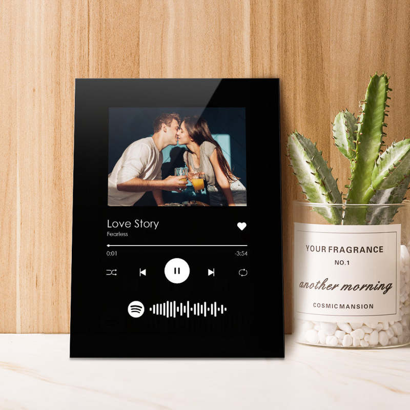 Placca personalizzata Spotify Song con supporto in legno, regalo di coppia,  regalo per lei, regalo per lui, canzone Spotify personalizzata, canzone con  codice QR -  Italia