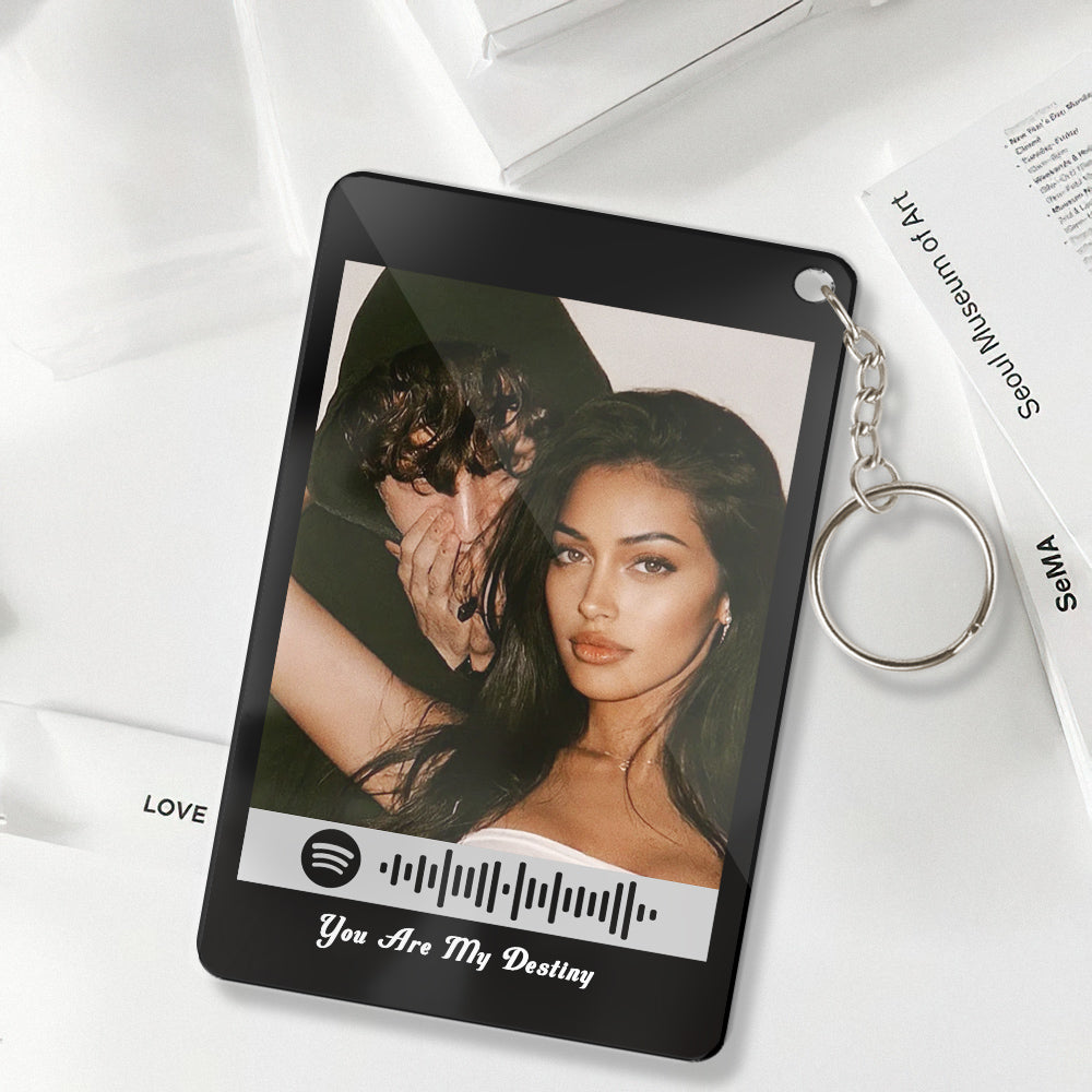 Targa portachiavi personalizzata con codice di scansione Spotify - Regali Spotify Portachiavi con codice Spotify Miglior regalo per lei