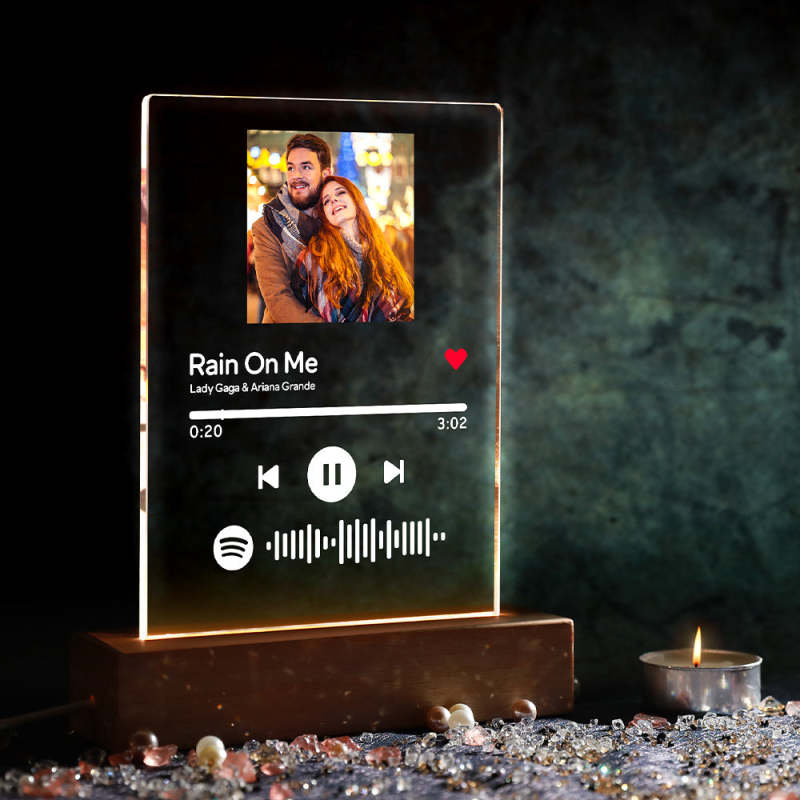 Spotify Glass Art Night Light personalizzato, scansionabile personalizzato  Spotify Code Photo Plaque Light Acrilico Song Plaque Night Light Music Sign  Lampada da tavolo Regalo per gli amici amanti : : Illuminazione