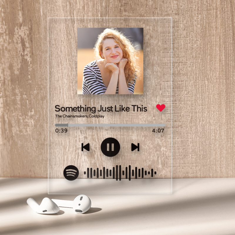 Spotify Glass - Targa musicale personalizzata con codice Spotify (4,7  pollici x 6,3 pollici)