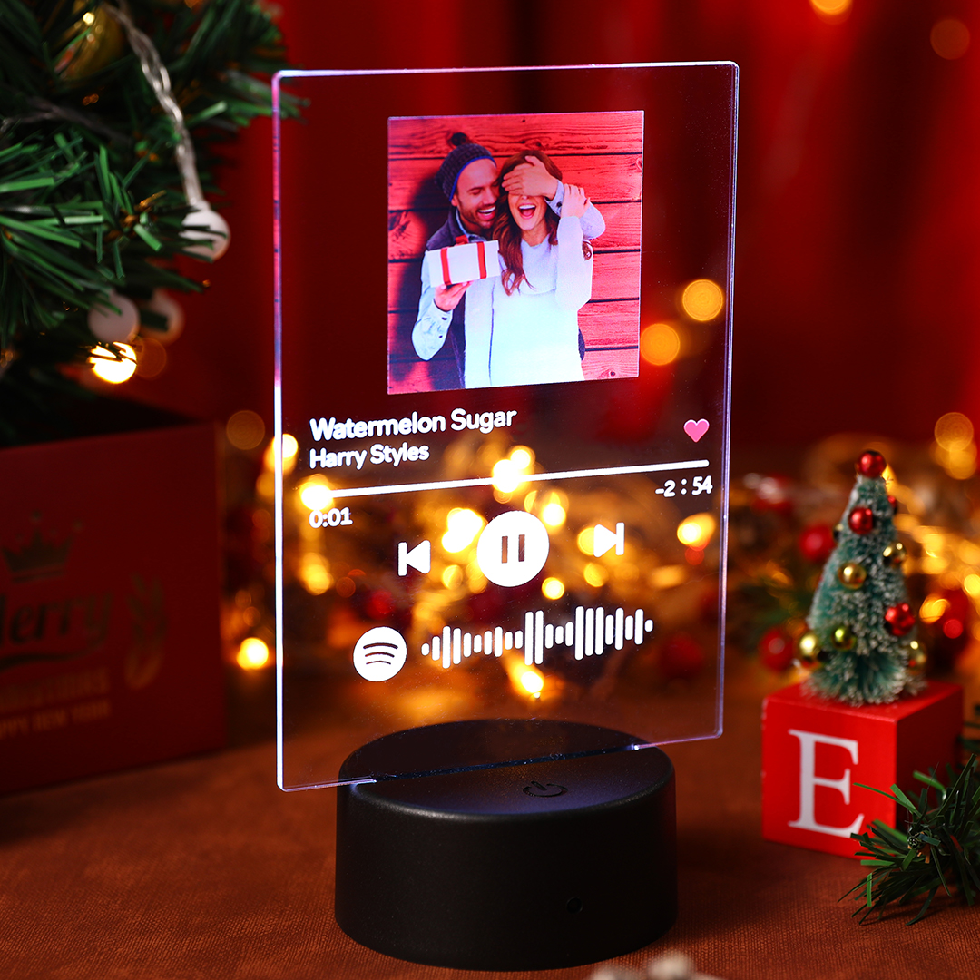 Cubierta de álbum de luz nocturna de código Spotify personalizada para foto  y música, lámpara de 7 colores acrílica, texto personalizado, luz USB,  regalos de navidad - AliExpress