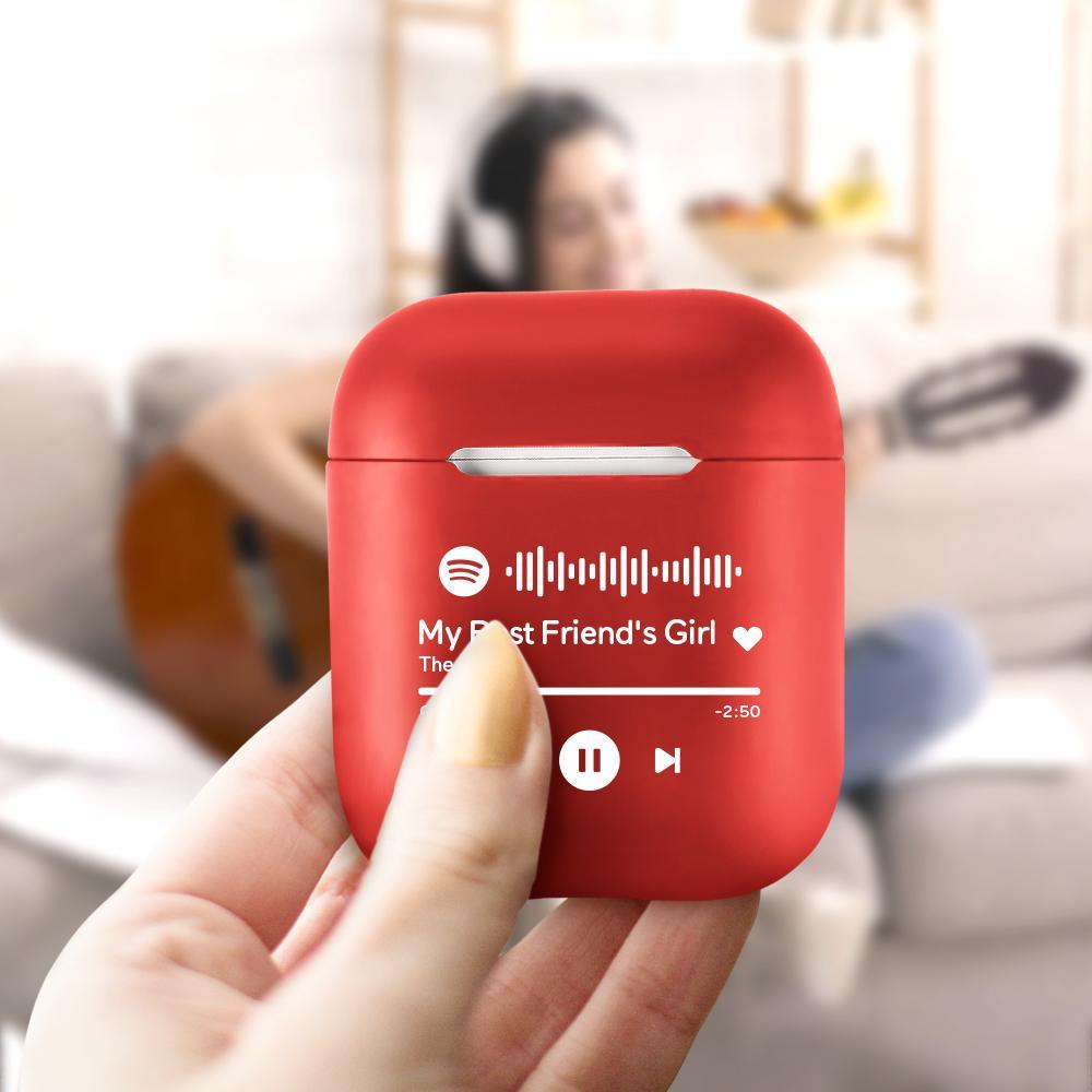 Étui de protection pour Airpods Code Spotify personnalisé Cadeaux Besties