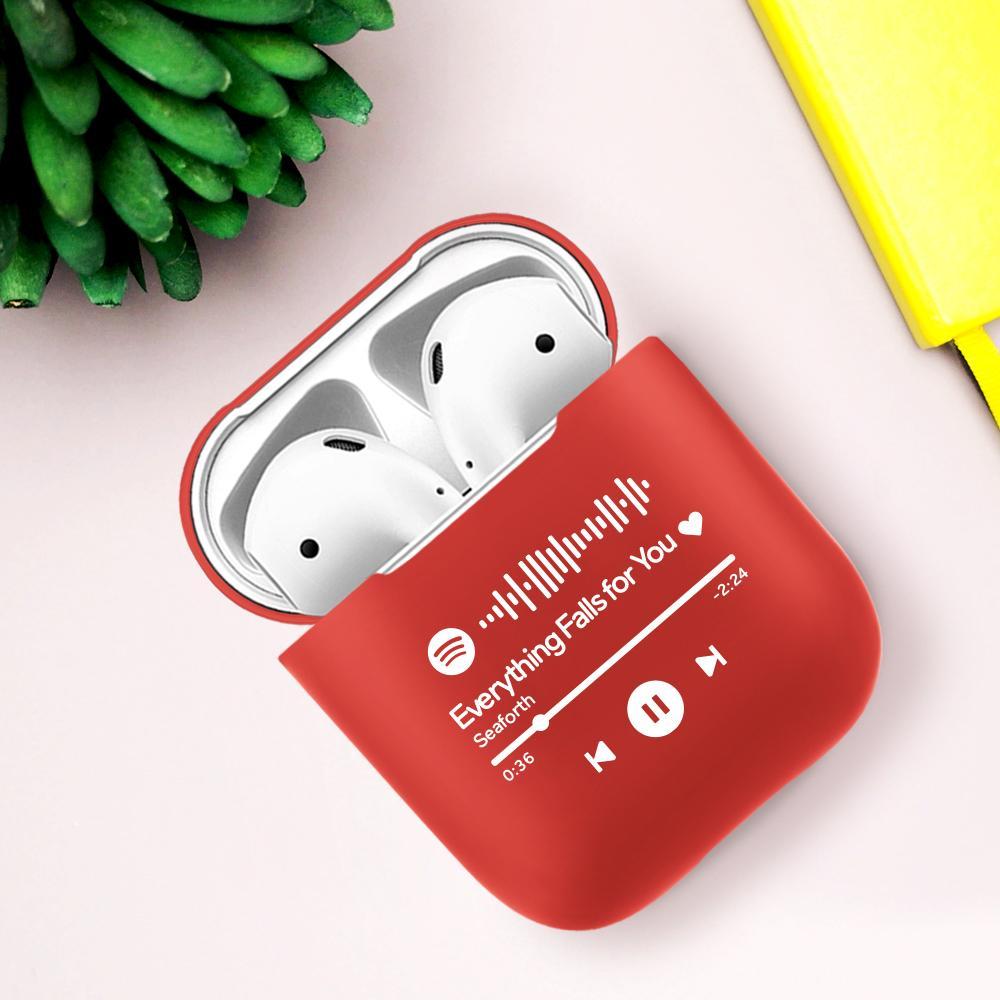 Étui pour Airpods 1/2 Code Spotify Scannable Personnalisé Rouge