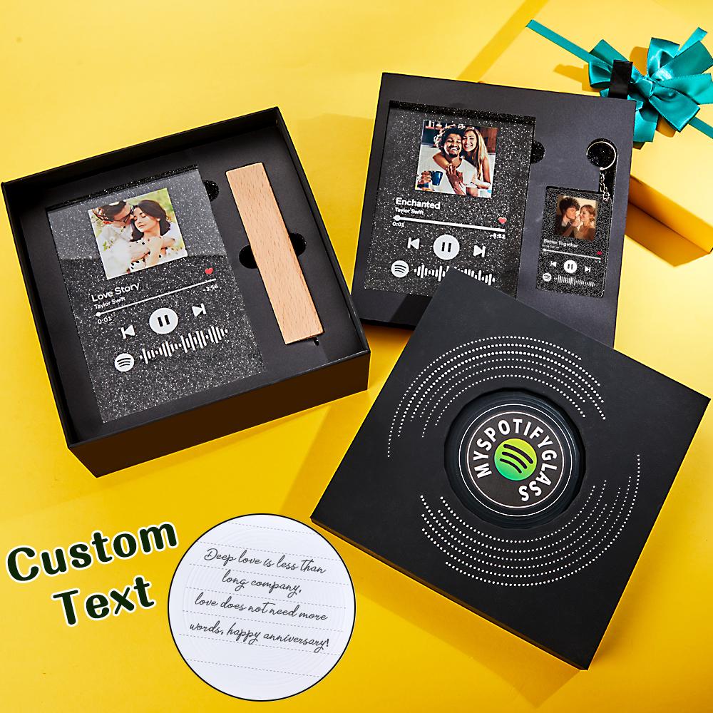 Night Light/Plaque/Keychain Gift Box - Black Cardboard Gift Box with Sponge