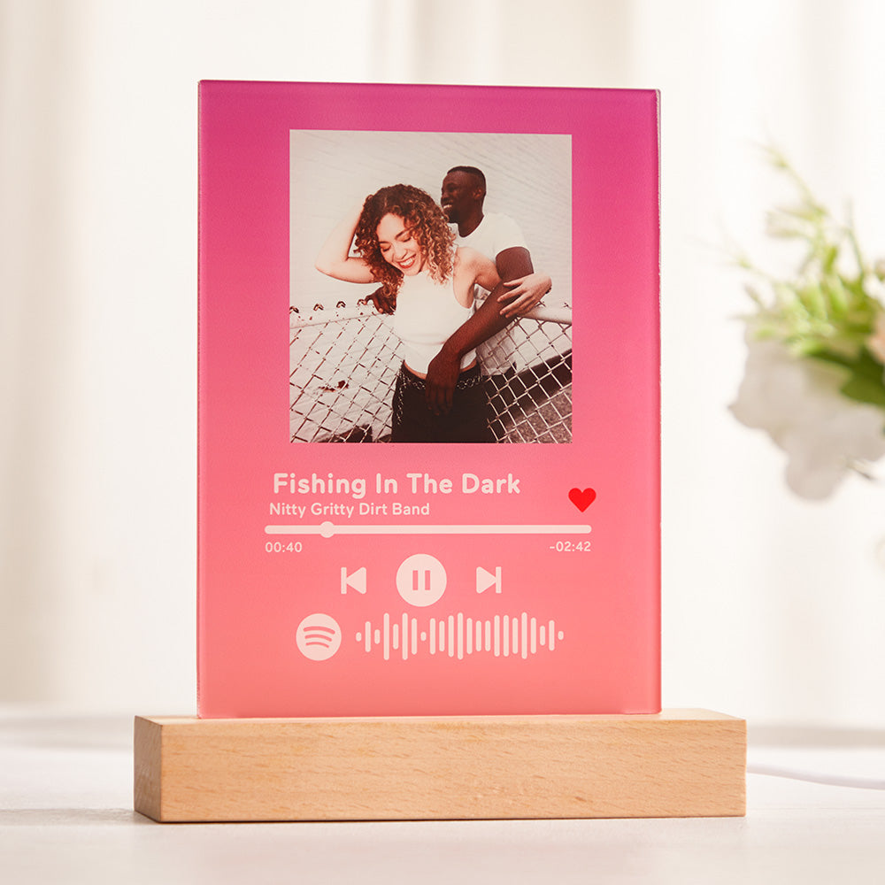 Scannable Spotify Code Night Light Custom Photo Acrylic Music Plaque Romantic Gift