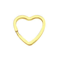 Heart-Shape Flat Key Ring Metal Split Parting Key Ring Gold