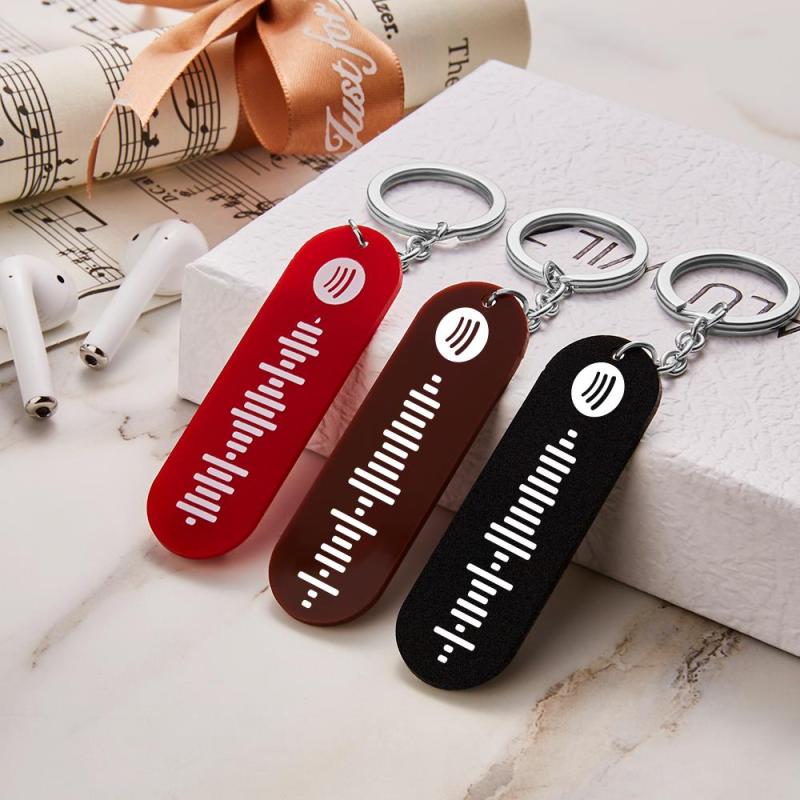 Custom Spotify Code Keychain Scannable Music Keychain Fire