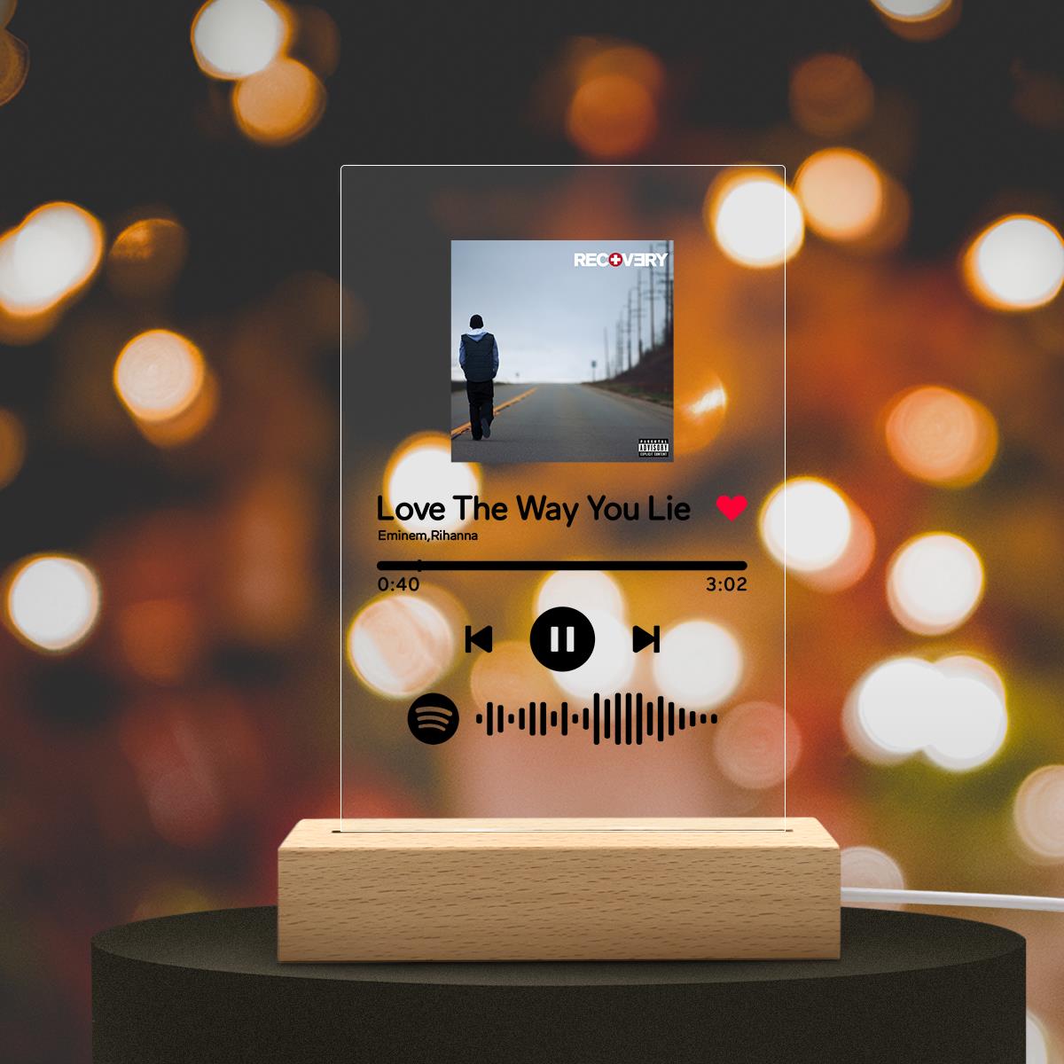 Placa Spotify - Luz nocturna con placa de música con código Spotify pe