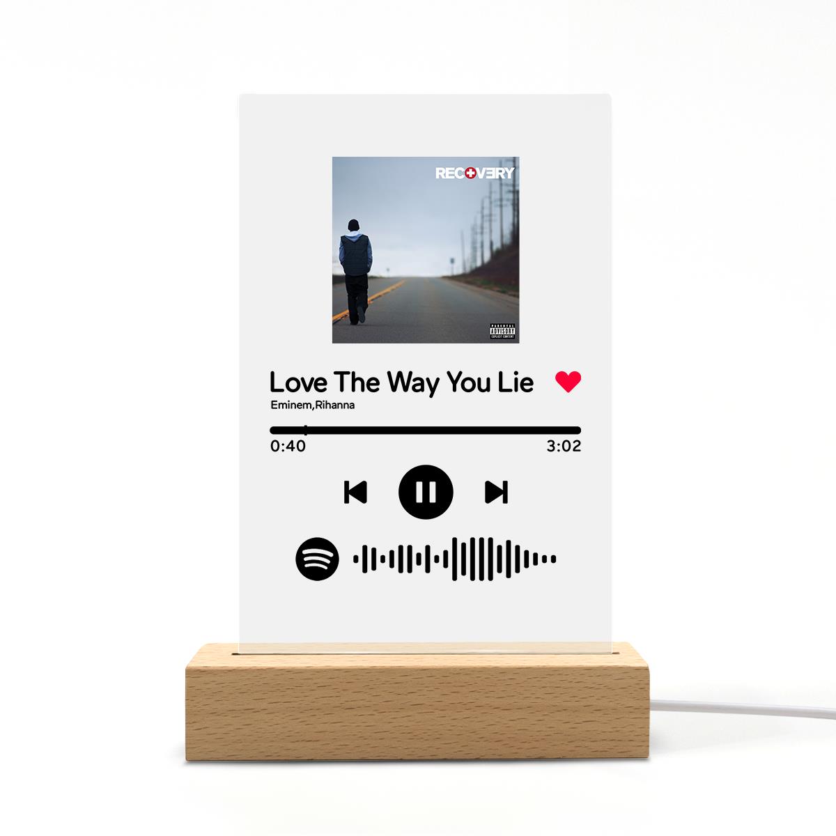 Placa Spotify - Luz nocturna con placa de música con código Spotify pe