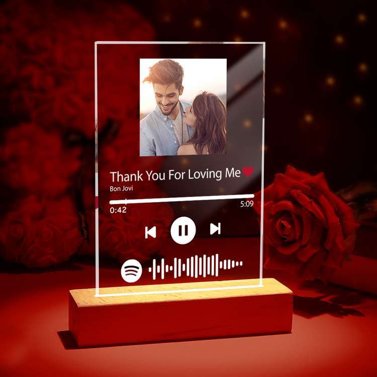 Regalo de San Valentín Código de Spotify Personalizado Foto Luz de Noche  Espejo Música Regalo para Ella / él