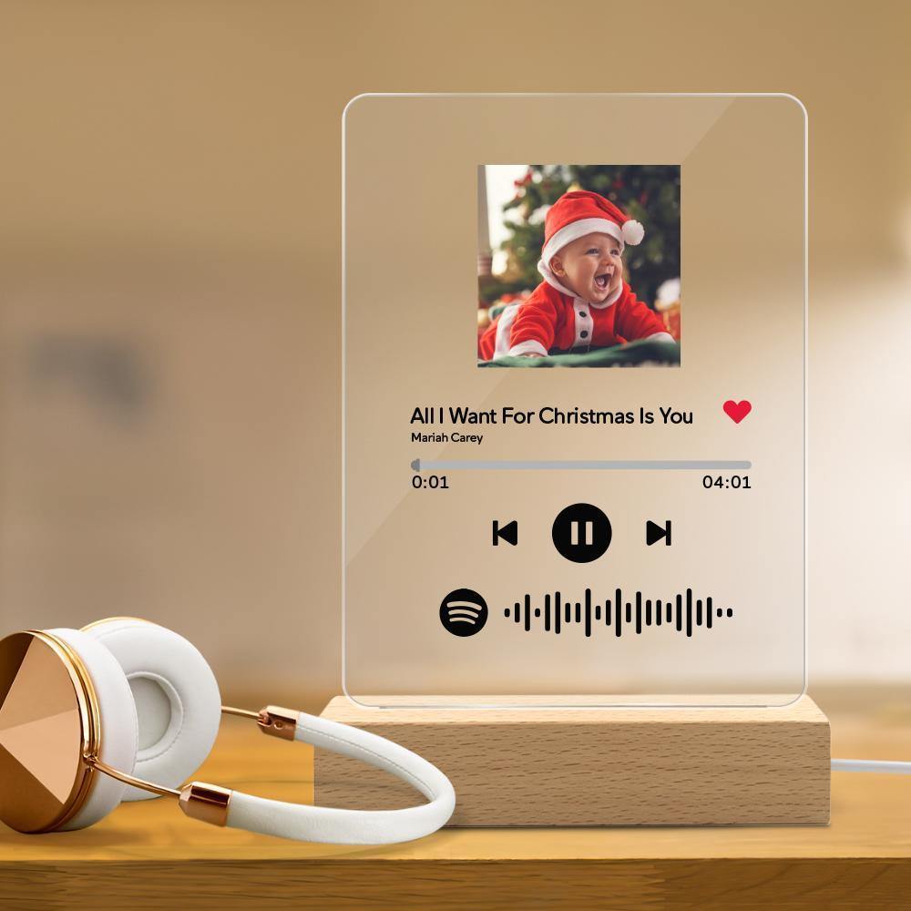 Personalisierte Spotify Code Lampe Benutzerdefiniertes Foto Acryl Nachtlicht Weihnachtsgeschenke - 5.9IN X 7.7IN