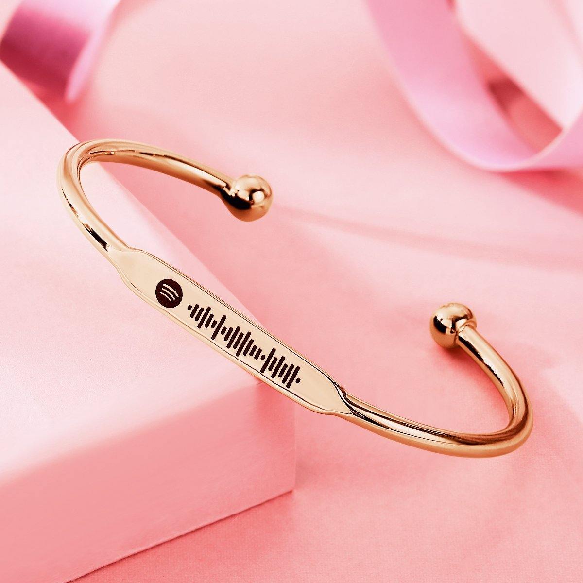 Spotify Code Music Bracelet Custom Spotify Favorite Song Rose Gold