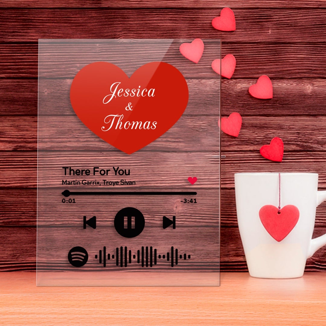 Custom Spotify Heart-shape Plaque-Scannable Spotify Code Plaque-Gifts For Mum