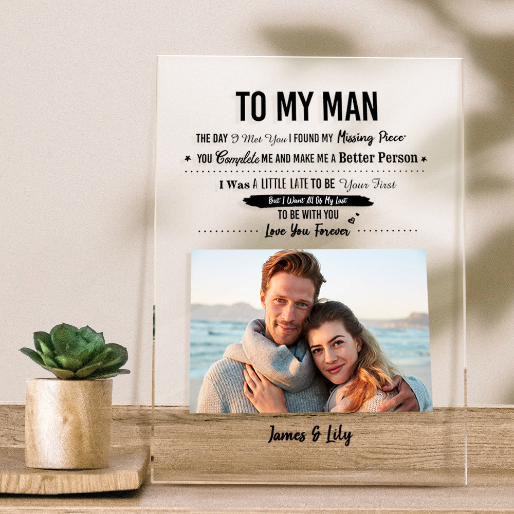 TO MY LOVE - Valentine's Day Gift Personalized Photo Plaque Anniversary Gifts For Girlfriend Valentine's Day Gift For Her