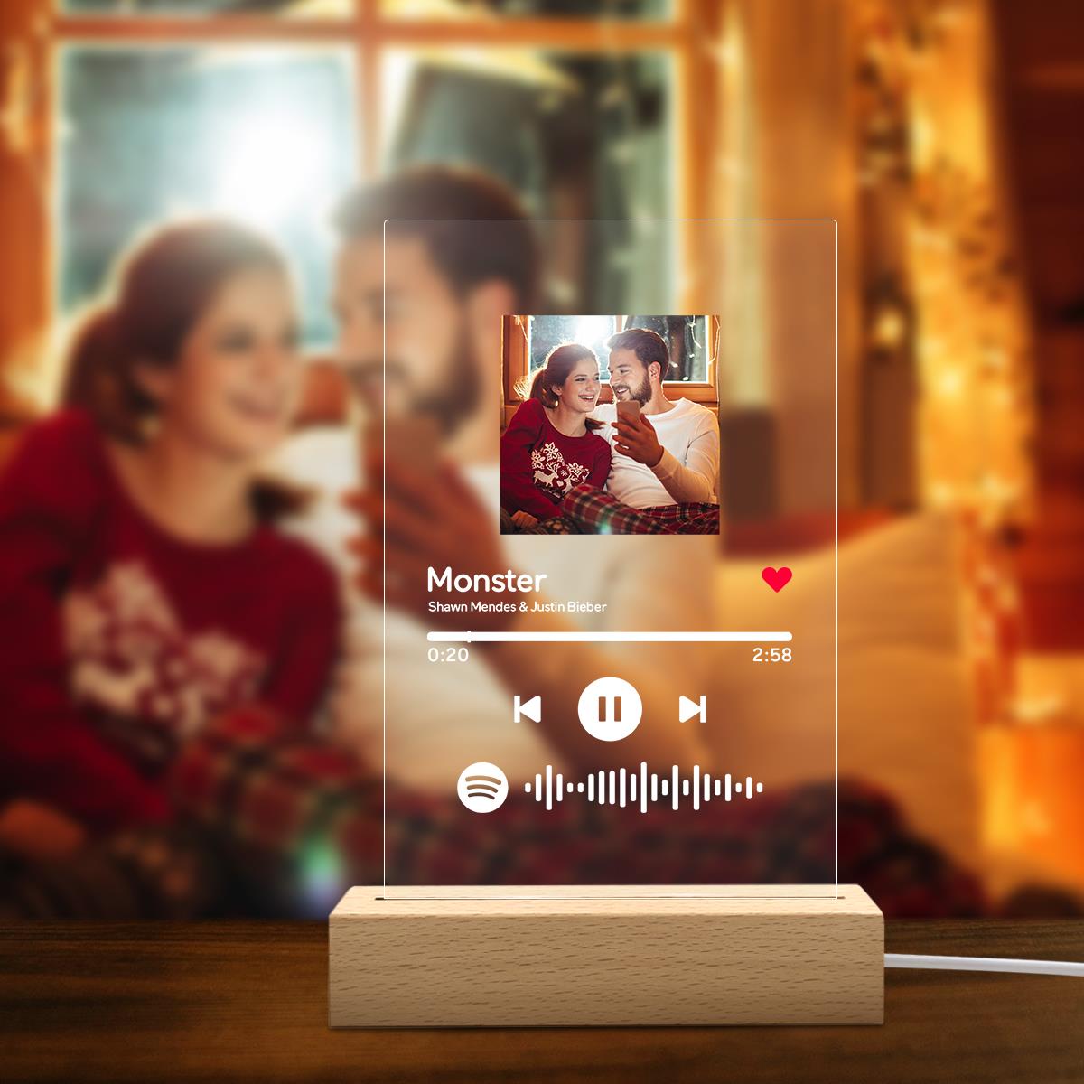 Targa Spotify Personalizzata Lampada per Plaque musicale con foto