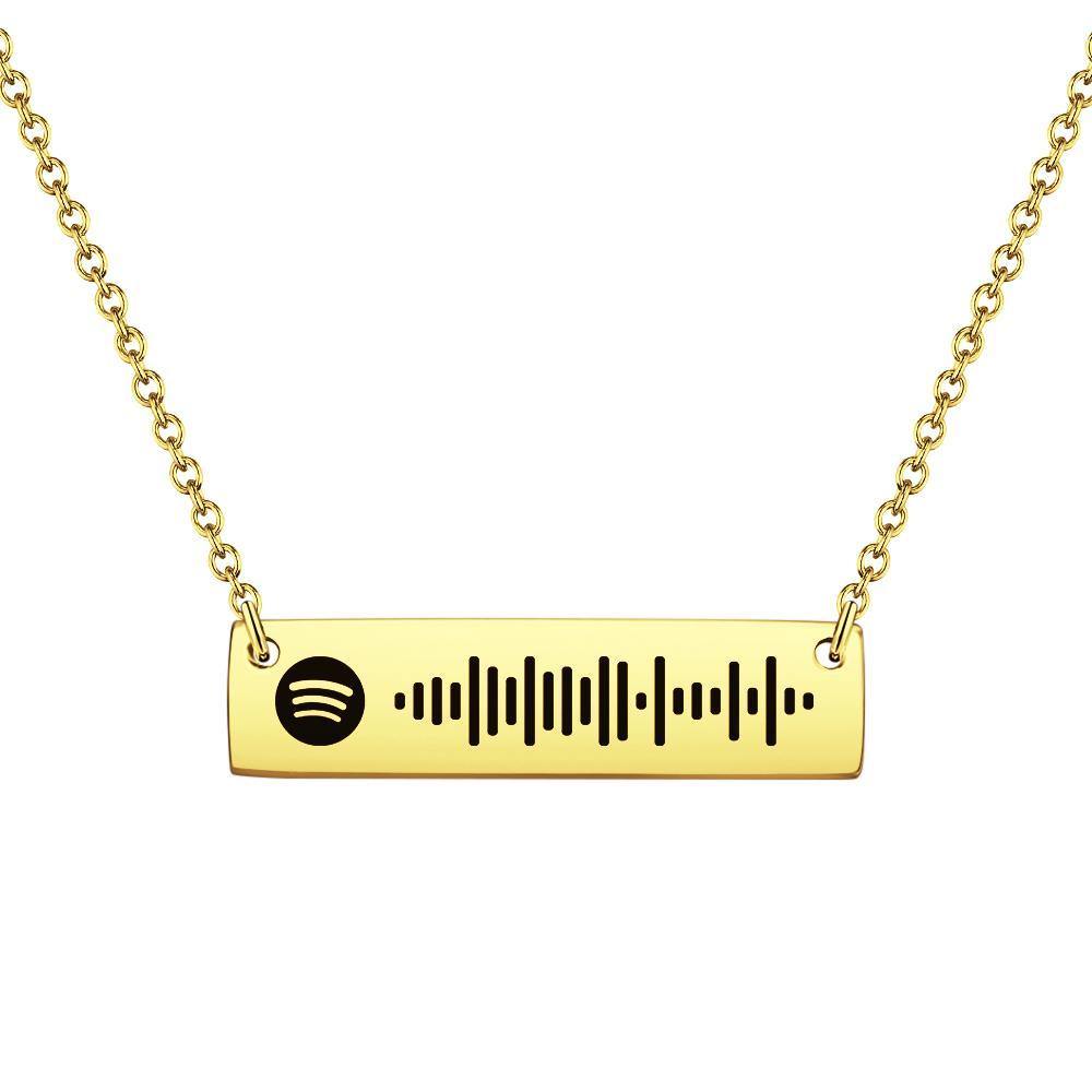 Collana Con Barra Personalizzata Collana Con Codice Spotify Musica Personalizzata Collana Con Codice Di Scansione Spotify In Acciaio Inossidabile Regalo In Oro 14 Carati