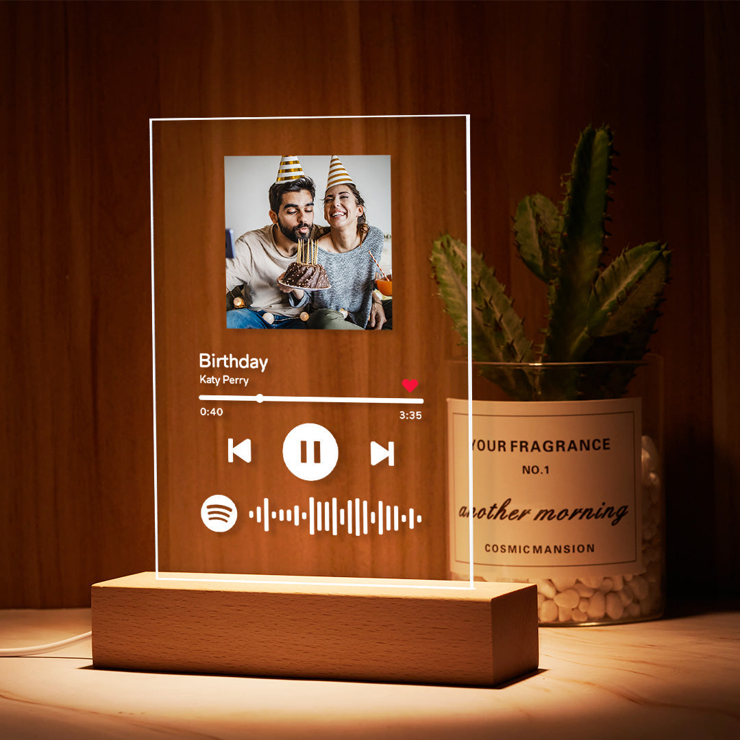 Father's Day Gift Personalized Spotify Code Music Plaque Night Light-Gifts Acrylic Spotify Plaque Best Gift For Dad