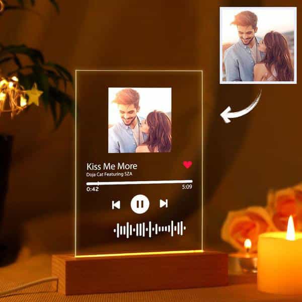 Spotify Glass Art Night Light personalizzato, scansionabile personalizzato  Spotify Code Photo Plaque Light Acrilico Song Plaque Night Light Music Sign  Lampada da tavolo Regalo per gli amici amanti : : Illuminazione