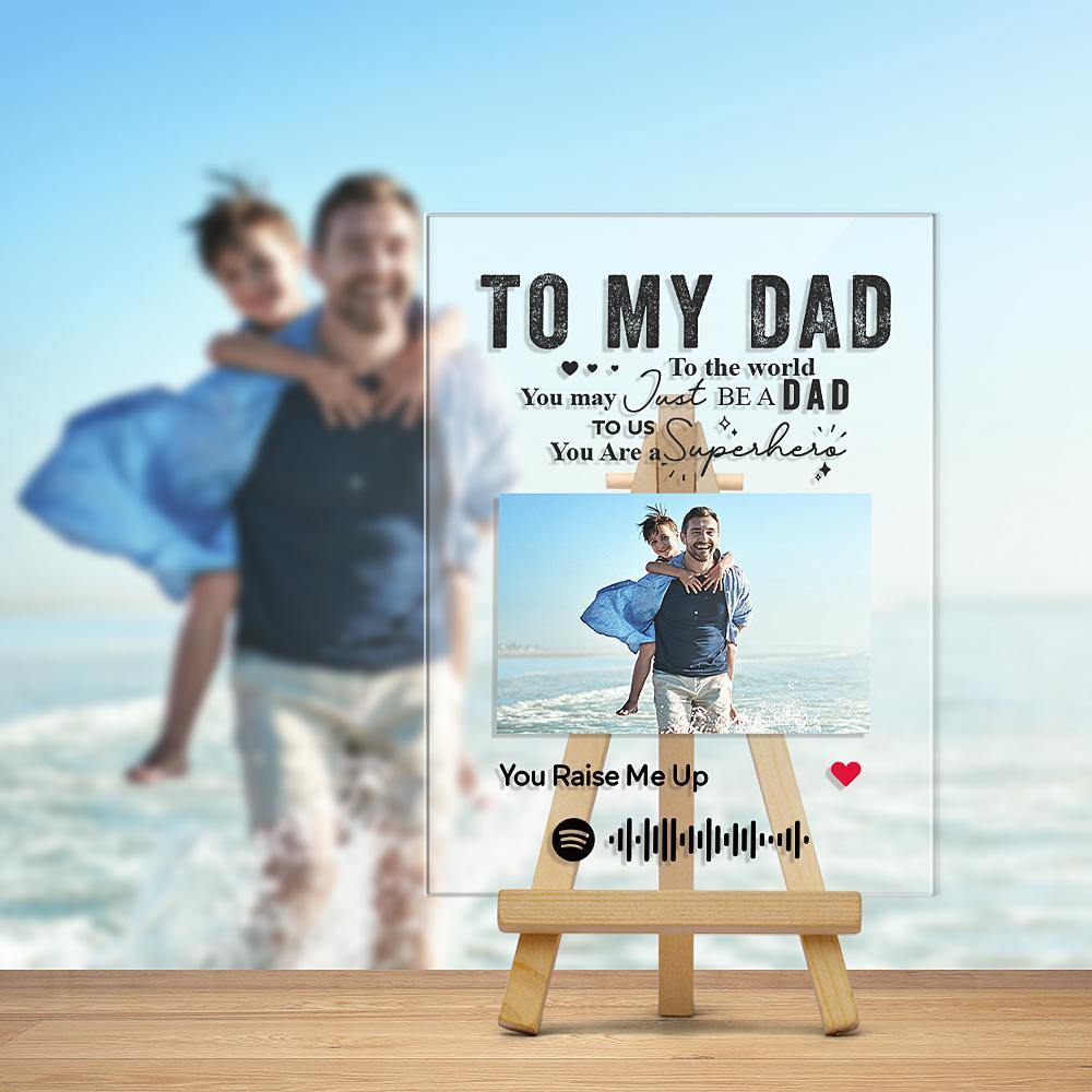 Personalized Spotify Code Music Plaque Night Light For Dad