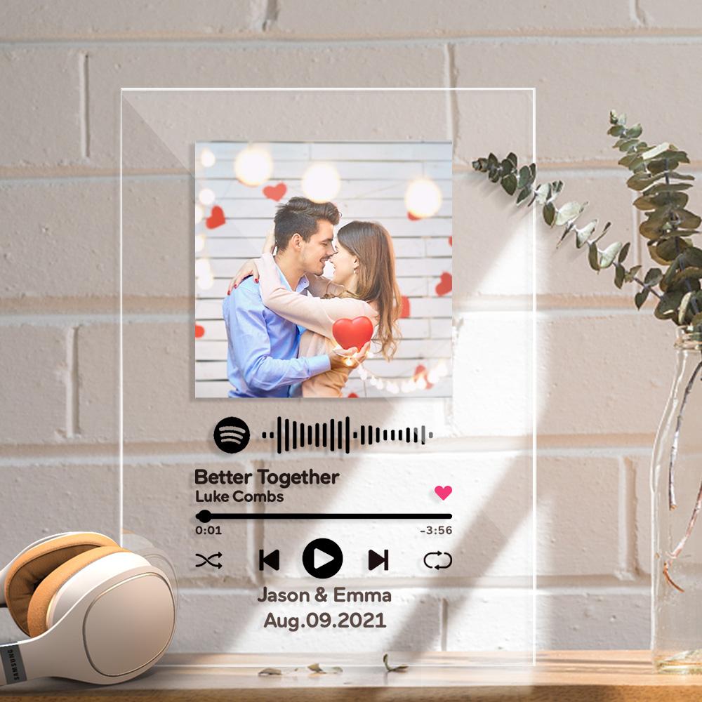 Custom Music Spotify Code  Plaque Personalised Song Ablum- Personazlized Spotify Gift