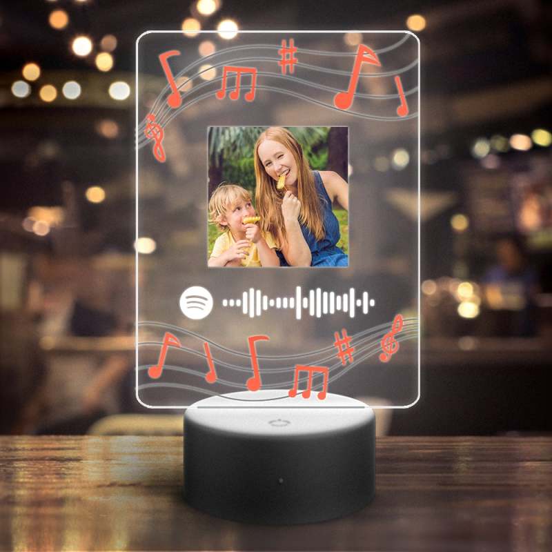 Custom Spotify Night Light with 7 Colors Spotify Acrylic LED Lamp Couple  GIfts