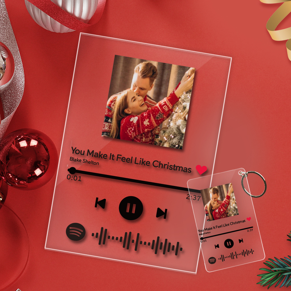 Creative Christmas Gift For Family Custom Spotify Plaque Scannable Spotify Music Plaque