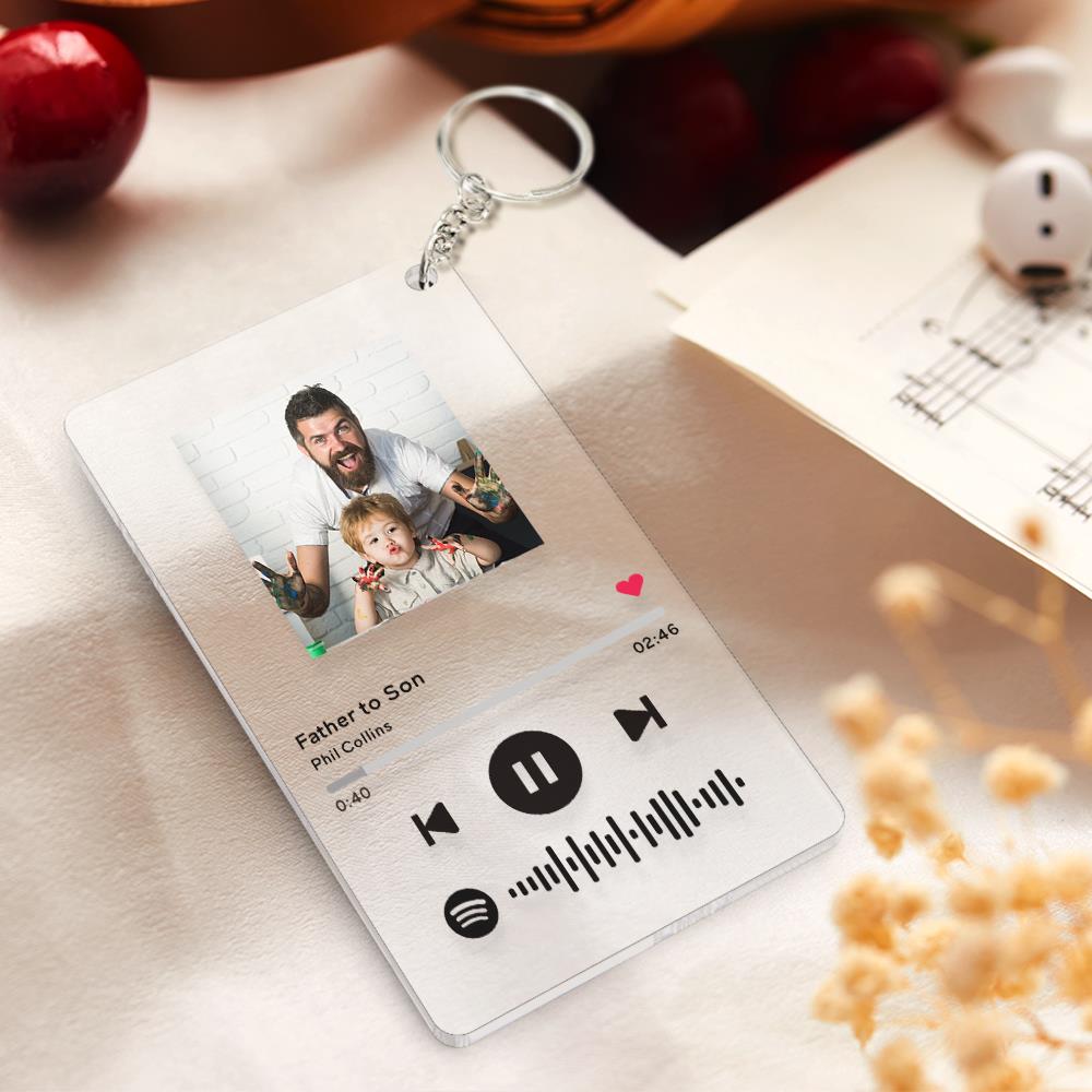 Father's Day Gifts - Custom Spotify Code Music Plaque Keychain