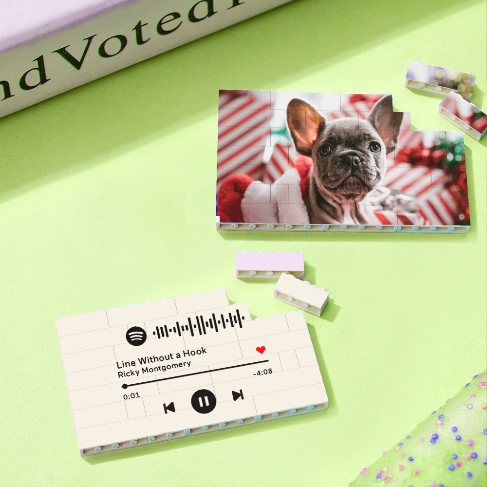 Spotify Code Personalized Building Brick Photo Block Frame Gift For Pet Lover