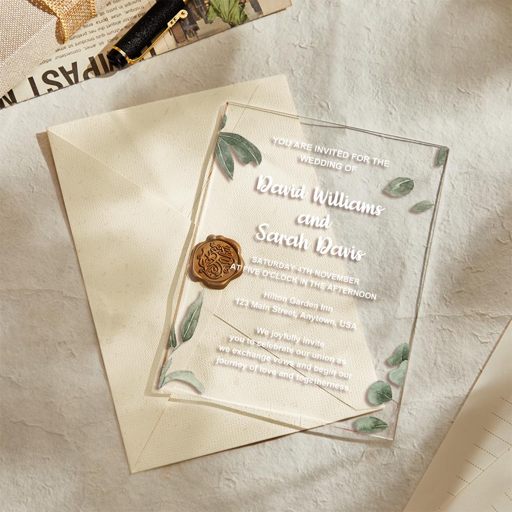 Custom Wedding Invitation Acrylic Plaque Unique Design A Special Invitation
