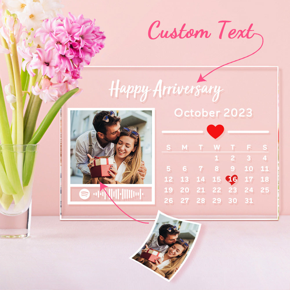 Custom Plaque Custom Calendar Plaque Spotify Plaque Special Gift for Him/Her