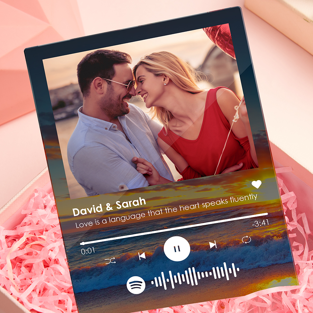 Spotify Plaque Ocean Waves Background Custom Photo Custom Spotify Gift for Lover
