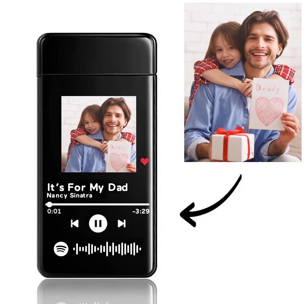 Gift For Dad Custom Spotify Code Lighter Engraved Music Song Photo Lighter