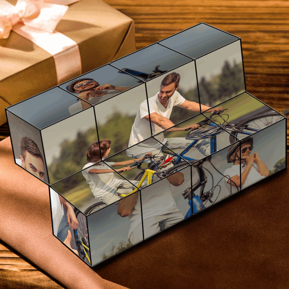 Creative Father's Day Gift Custom Magic Folding Photo Rubic's Cube Gift For Dad