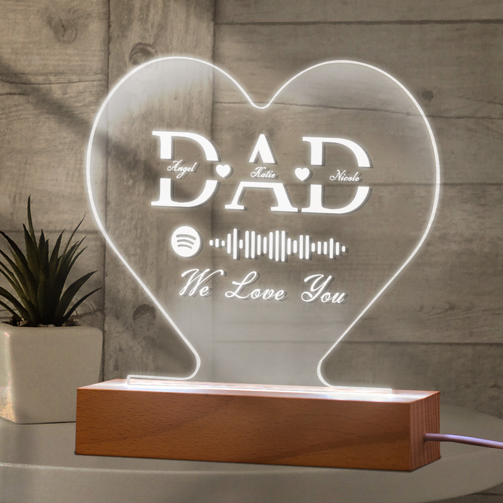 Personalized Night Light, Father's Day Light, LED Light, Custom Engraved Night Light