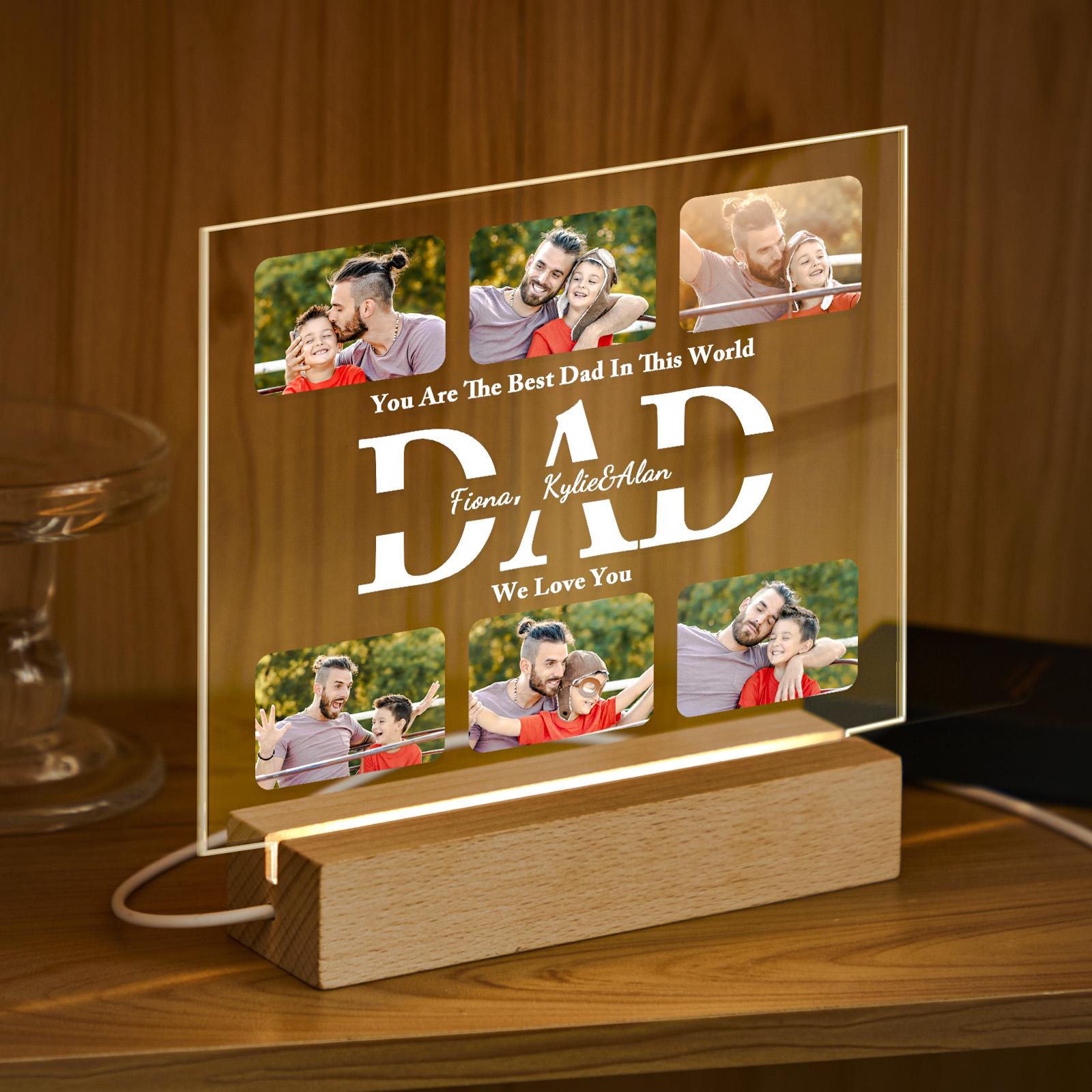 Father's Day Gift Night Light Engraved Light Photo Night Light Gifts for Him